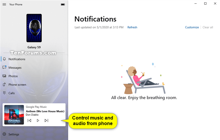 Turn On or Off Show Audio Playing on Phone in Your Phone app on PC-your_phone_control_audio_and-music_from_phone.png