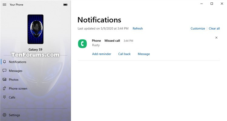 Change How to Open Notifications in Your Phone app on Windows 10 PC-your_phone_app_notifications.jpg