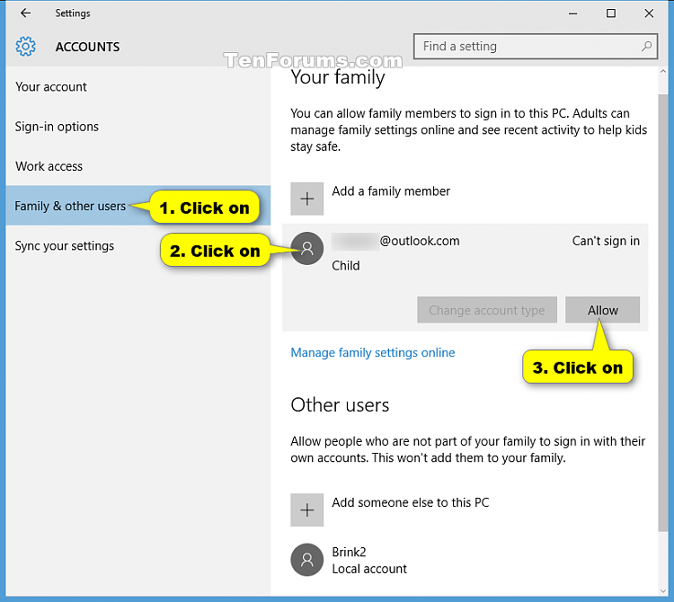 Allow or Block Microsoft Family Member to Sign in to Windows 10 PC-allow_family_child-1.png