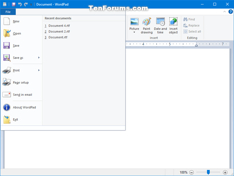 How to Clear Recent Documents History in WordPad app in Windows 10-wordpad_recent_documents.png
