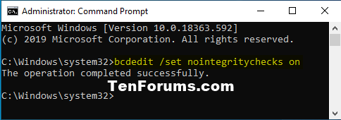 How to Enable or Disable Driver Signature Enforcement in Windows 10-nointegritychecks_on.png