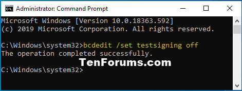 How to Enable or Disable Driver Signature Enforcement in Windows 10-testsigning_off.png