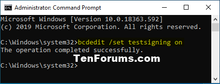 How to Enable or Disable Driver Signature Enforcement in Windows 10-testsigning_on.png