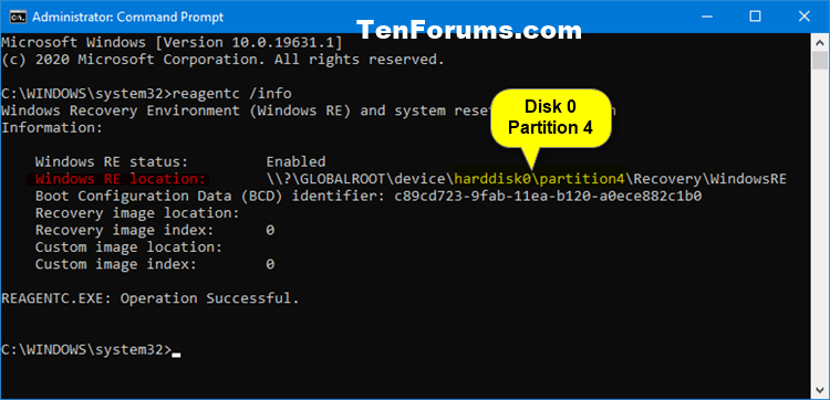 How to Delete Recovery Partition in Windows 10-reagentc_info.png