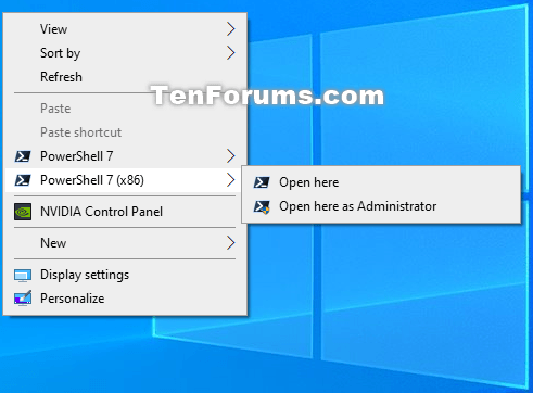 How to Add or Remove PowerShell 7 Open Here Context Menu in Windows 10-powershell_7_open_here_context_menu.png