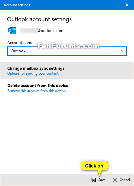 rename account in outlook microsoft activesync