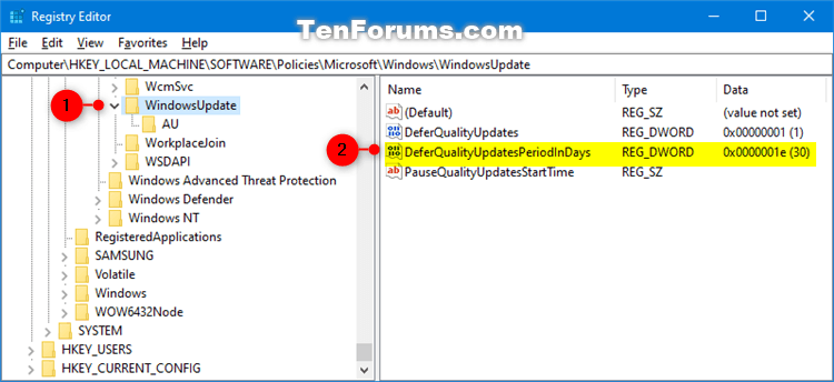Windows Update - Defer Feature and Quality Updates in Windows 10-defer_quality_updates_regedit-1.png