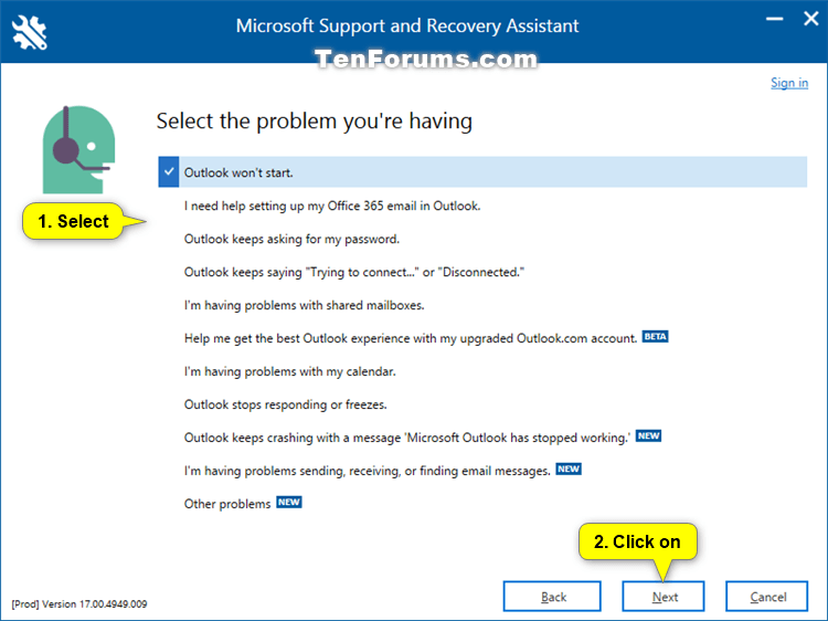 How to Use Microsoft Support and Recovery Assistant (SaRA) in Windows-run_sara_5.png