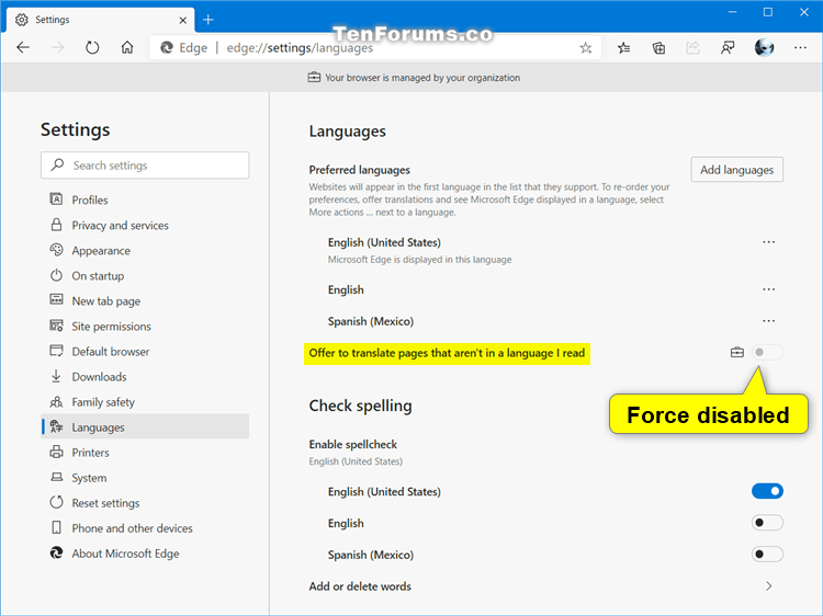 Enable Or Disable Offer To Translate Pages In Microsoft Edge Chromium 