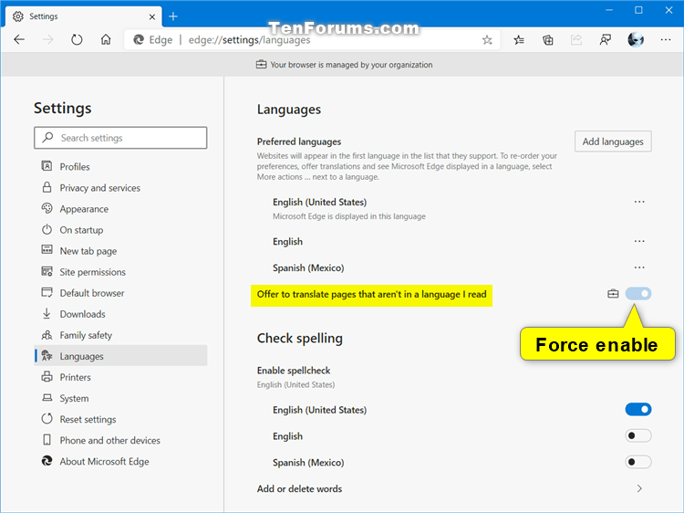 Turn On or Off Offer to Translate Pages in Microsoft Edge Chromium