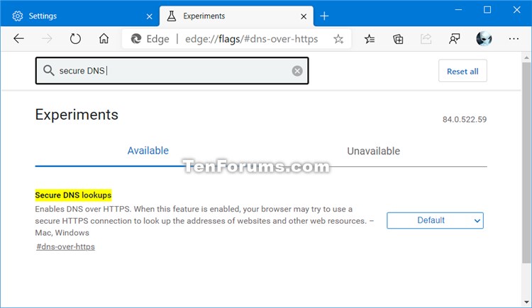 How to Enable or Disable DNS over HTTPS (DoH) in Microsoft Edge-secure_dns_lookups.jpg
