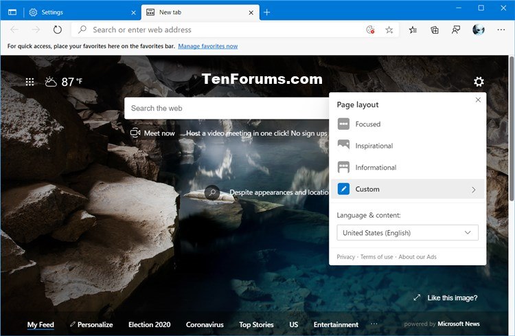 Change New Tab Page Layout and Background in Microsoft Edge Chromium-microsoft_edge_new_tab_page_layout.jpg