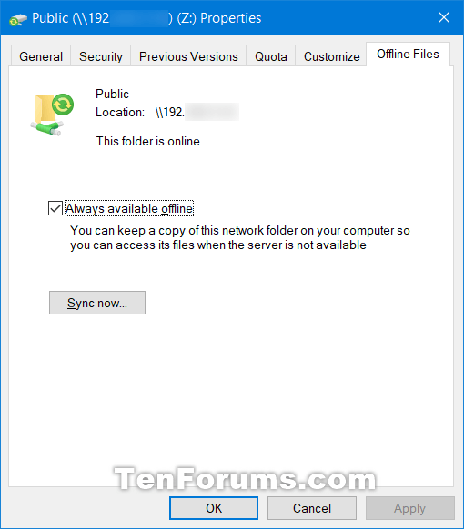 Add or Remove Offline Files tab in Network Properties in Windows 10-offline_files_network_location.png