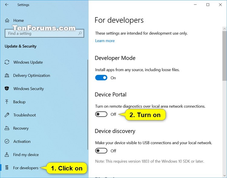 Turn On or Off Device Portal for Desktop on Windows 10 PC-turn_on_device_portal-1.jpg
