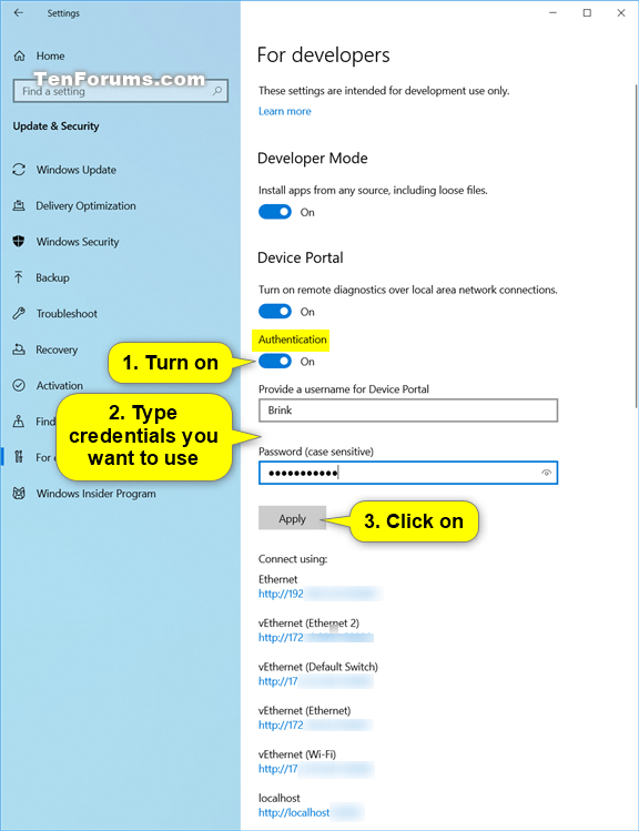 Turn On or Off Device Portal for Desktop on Windows 10 PC-turn_on_device_portal-4.png