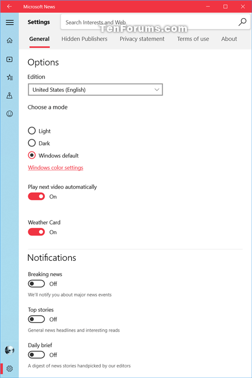 How to Backup and Restore Microsoft News app Settings in Windows 10-microsoft_news_general_settings.png