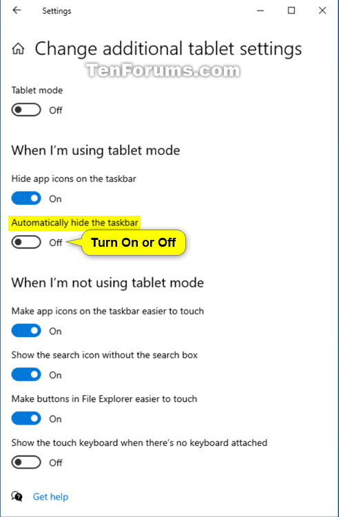 How to enable or disable Taskbar for tablets on Windows 11