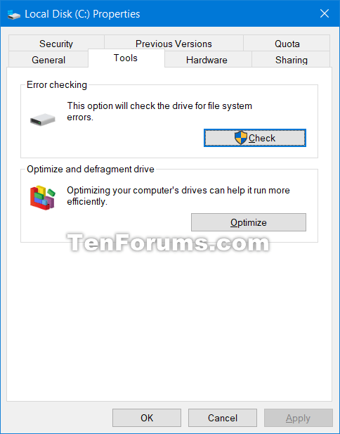 Remove General, Tools, Hardware tabs in Drive Properties in Windows 10-tools_tab_on_properties_page.png