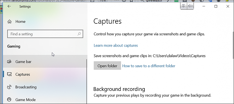 Restore Default Location of Game DVR Captures Folder in Windows 10-1.png
