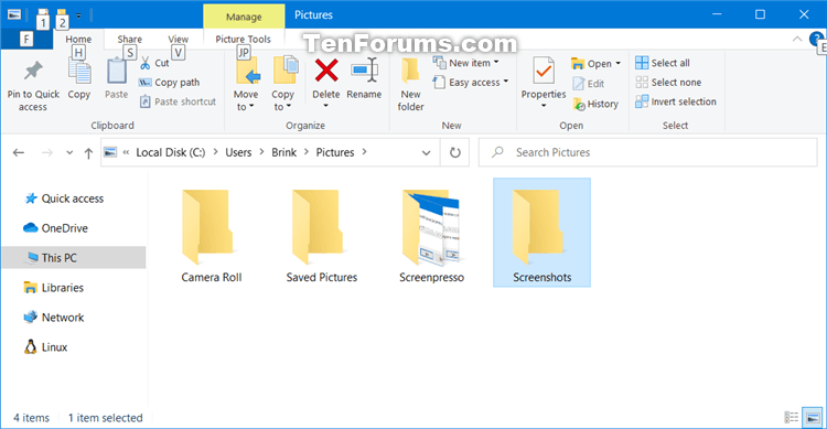 Statistisk Spænde visdom Change or Restore Default Location of Screenshots Folder in Windows 10 |  Tutorials