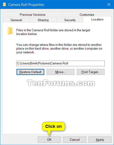 Change or Restore Default Location of Camera Roll Folder in Windows 10-restore_default_location_of_camera_roll_folder-3.png