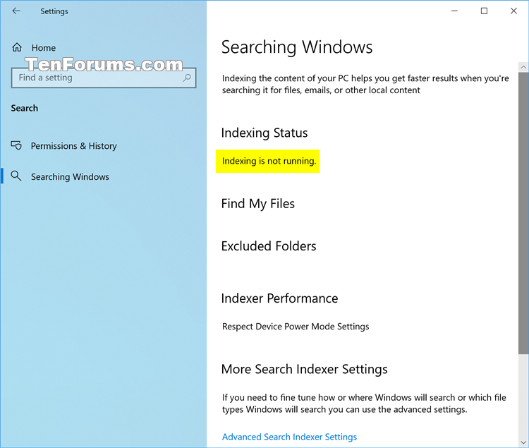Enable or Disable Search Indexing in Windows-searching_windows_settings_page.png