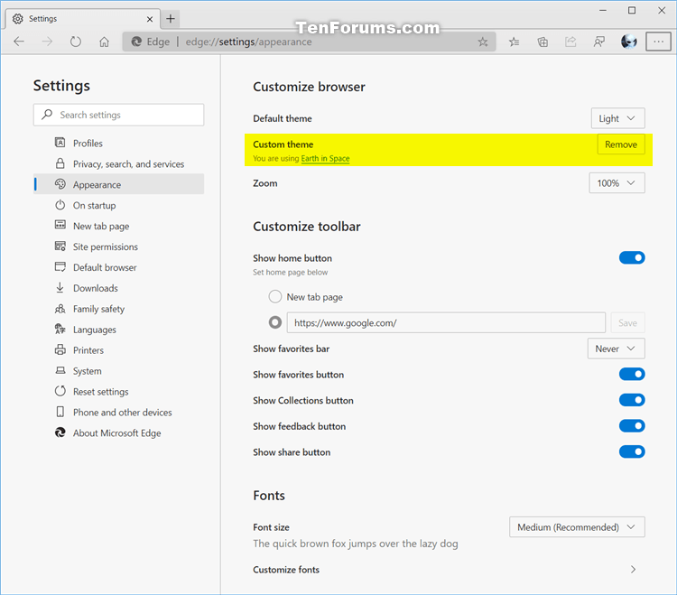 Enable Install Google Chrome Themes in Microsoft Edge Chromium-microsoft_edge_custom_theme..png