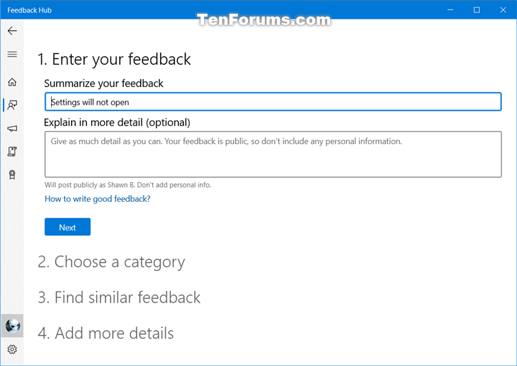 How to Send Feedback to Microsoft with Feedback Hub app in Windows 10-feedback_hub-3.png