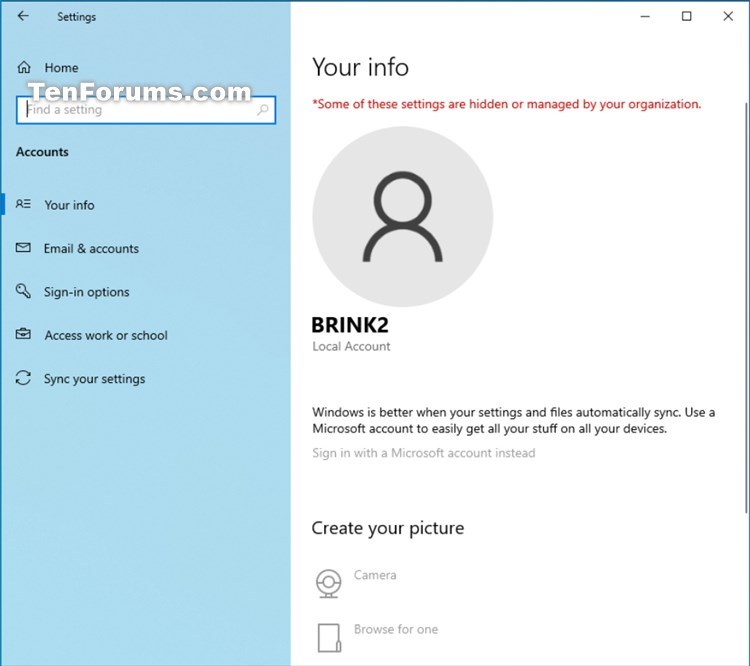 Enable or Disable Your Account Info page in Settings in Windows 10-local_account_your_info_page_in_settings.jpg