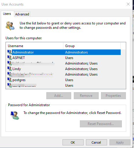 run manage user accounts as administrator
