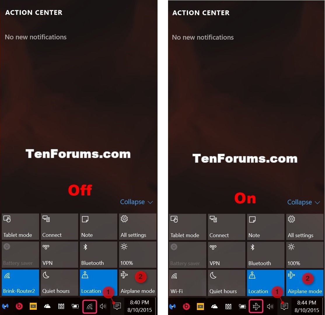 Turn On or Off Airplane Mode in Windows 10 Network 