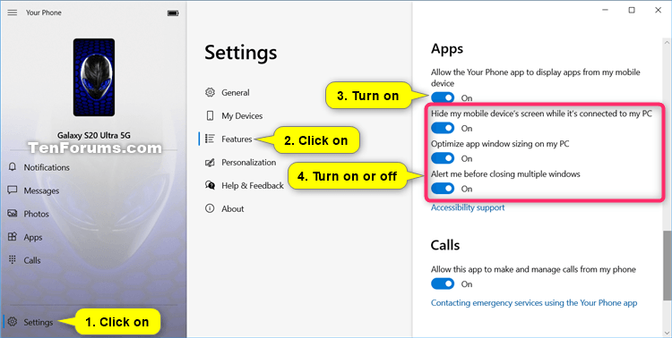 Turn On or Off Display Apps from Phone in Your Phone app on Windows 10-your_phone_turn_on_apps.png