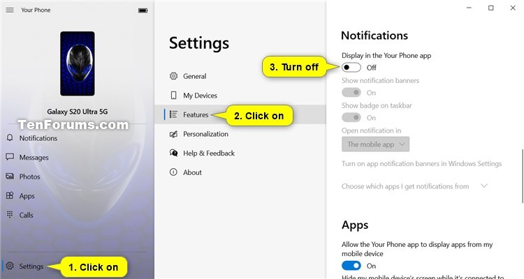 Turn On or Off Android Notifications in Your Phone app on Windows 10-your_phone_app_notifications_off.jpg