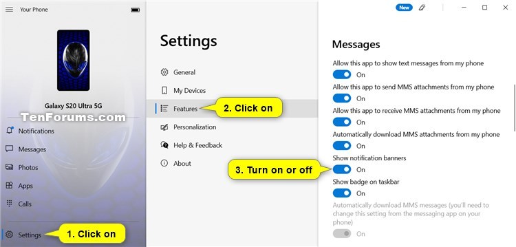 Turn On or Off Your Phone app Notifications for Android Messages-your_phone_notification_banner_for_messages.jpg