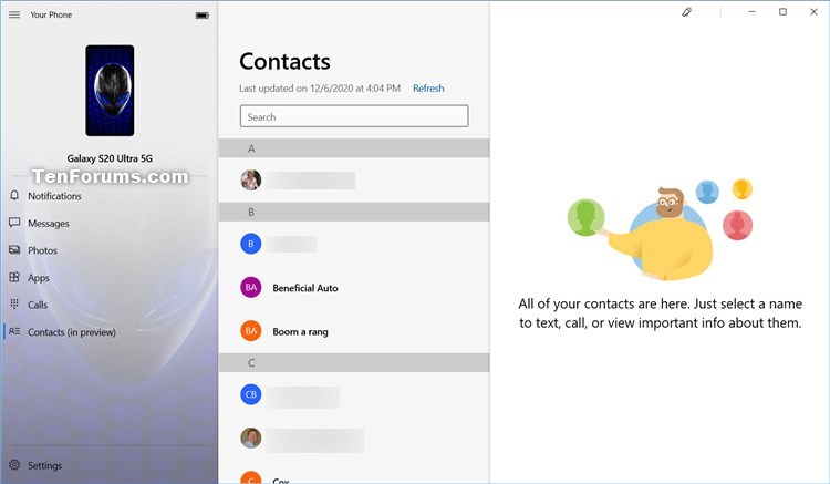 How to Turn On or Off Show Contacts in Your Phone app on Windows 10 PC-your_phone_app_contacts.jpg