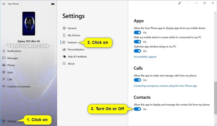 How to Turn On or Off Show Contacts in Your Phone app on Windows 10 PC-your_phone_app_contacts_settings.jpg