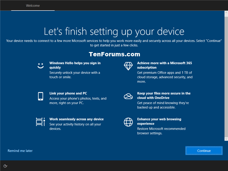 Turn On or Off Get even more out of Windows Suggestions in Windows 10-lets-finish-setting-up-your-device.png