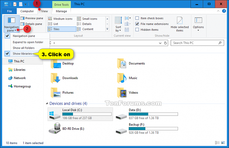 How to Hide or Show Libraries in Navigation Pane in Windows 10-show_libraries_ribbon.png