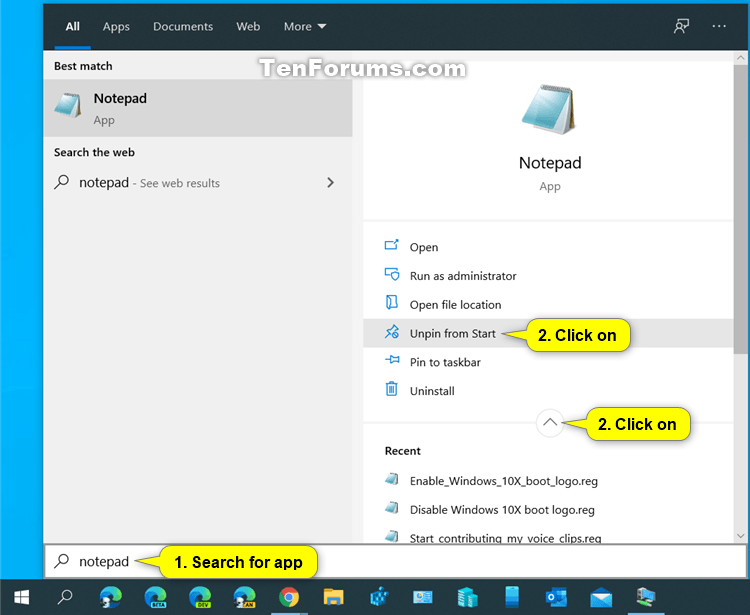 'Pin to Start' and 'Unpin from Start' items in Windows 10-unpin_from_start_from_search.png