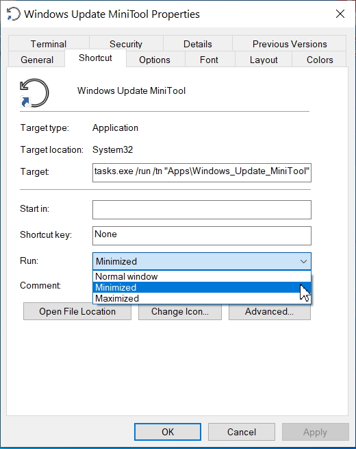 Create Elevated Shortcut without UAC prompt in Windows 10-minimized-shortcut.jpg