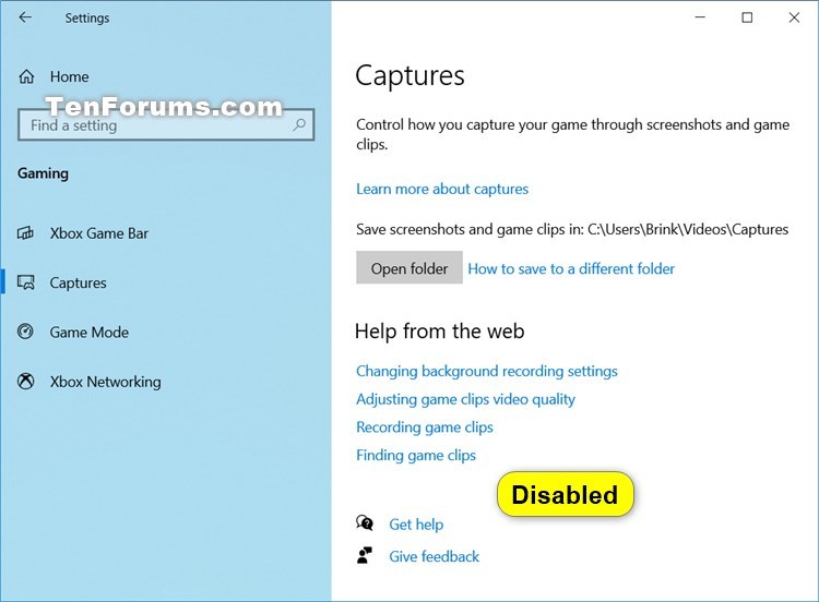 Enable or Disable Windows Game Recording &amp; Broadcasting in Windows 10-game_captures_disabled.jpg