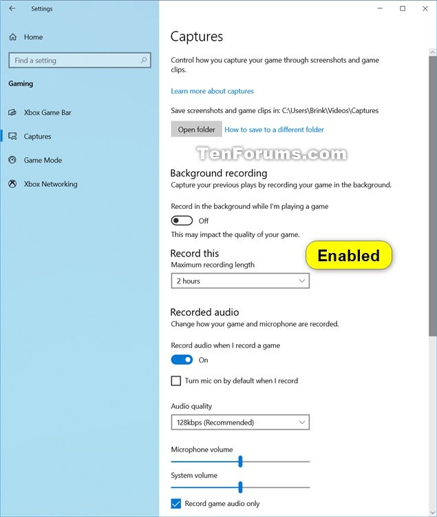 Enable or Disable Windows Game Recording &amp; Broadcasting in Windows 10-game_captures_enabled-1.jpg
