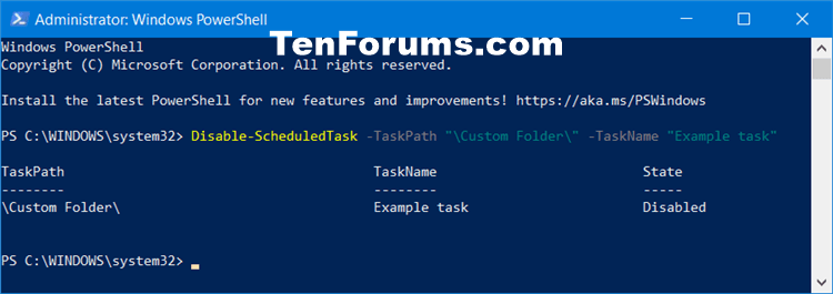 How to Enable or Disable Scheduled Task in Windows 10-disable_scheduled_task_in_powershell.png