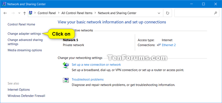 How to Enable or Disable Wake on LAN (WOL) in Windows 10-wake_on_lan_network_and_sharing_center-1.png