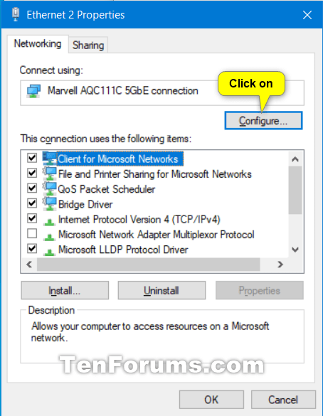 How to Enable or Disable Wake on LAN (WOL) in Windows 10-wake_on_lan_network_and_sharing_center-3.png