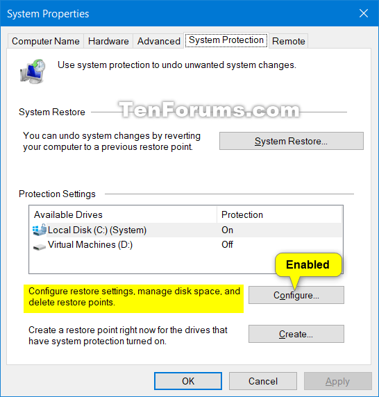 How to Enable or Disable System Restore Configuration in Windows-system_restore_configuration_enabled.png