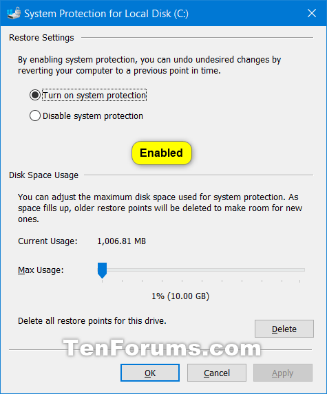 How to Enable or Disable System Restore Configuration in Windows-system_restore_configuration_enabled-2.png