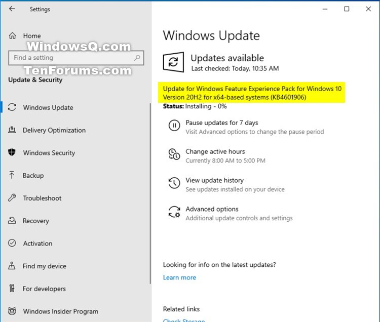 How to Find Windows 10 Feature Experience Pack Version-kb4601906.jpg