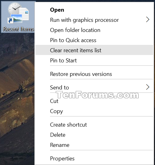 Create Recent Items Shortcut in Windows 10-recent_items_context_menu.png