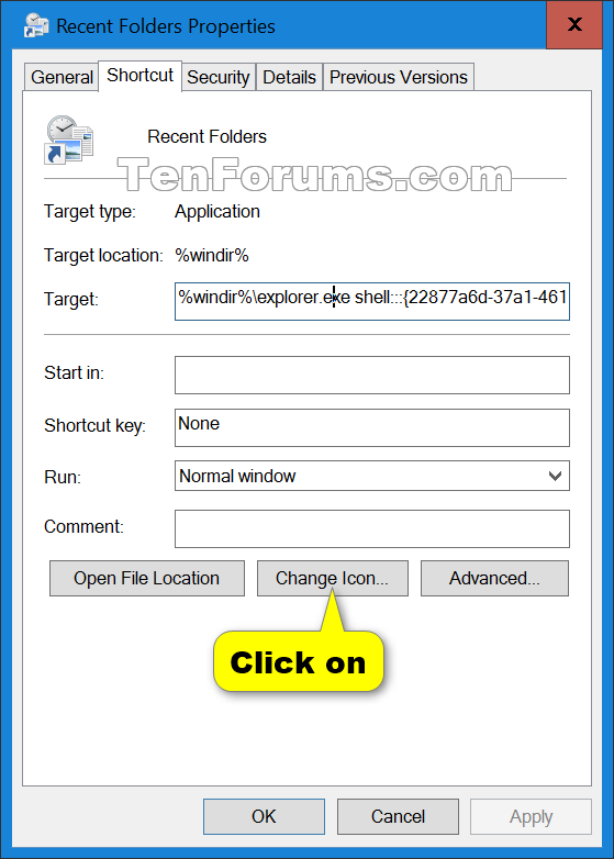 create folder shortcut in windows 10